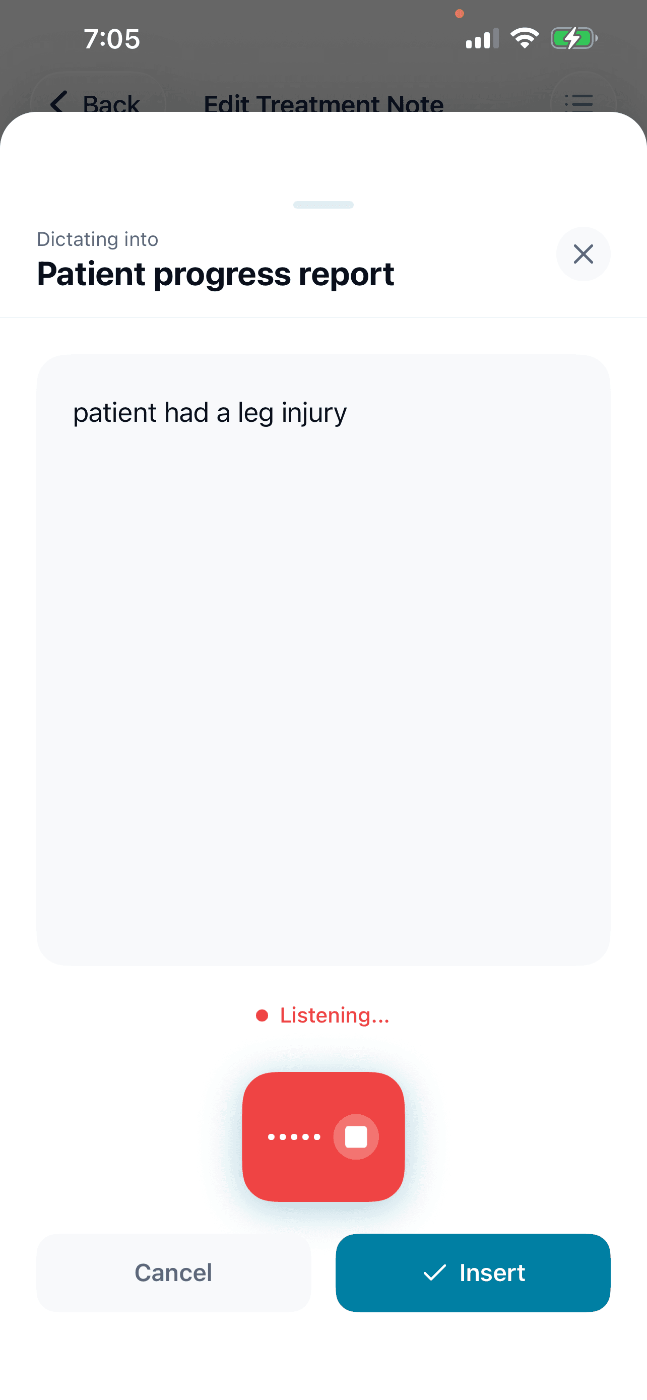 Live transcription - speak naturally while the app transcribes in real-time
